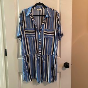 Stripped Romper with pockets- never worn